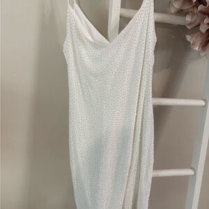Plus size White Sparkly Slip Dress